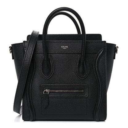 Celine Drummed Calfskin Nano Luggage Black 1 of 10