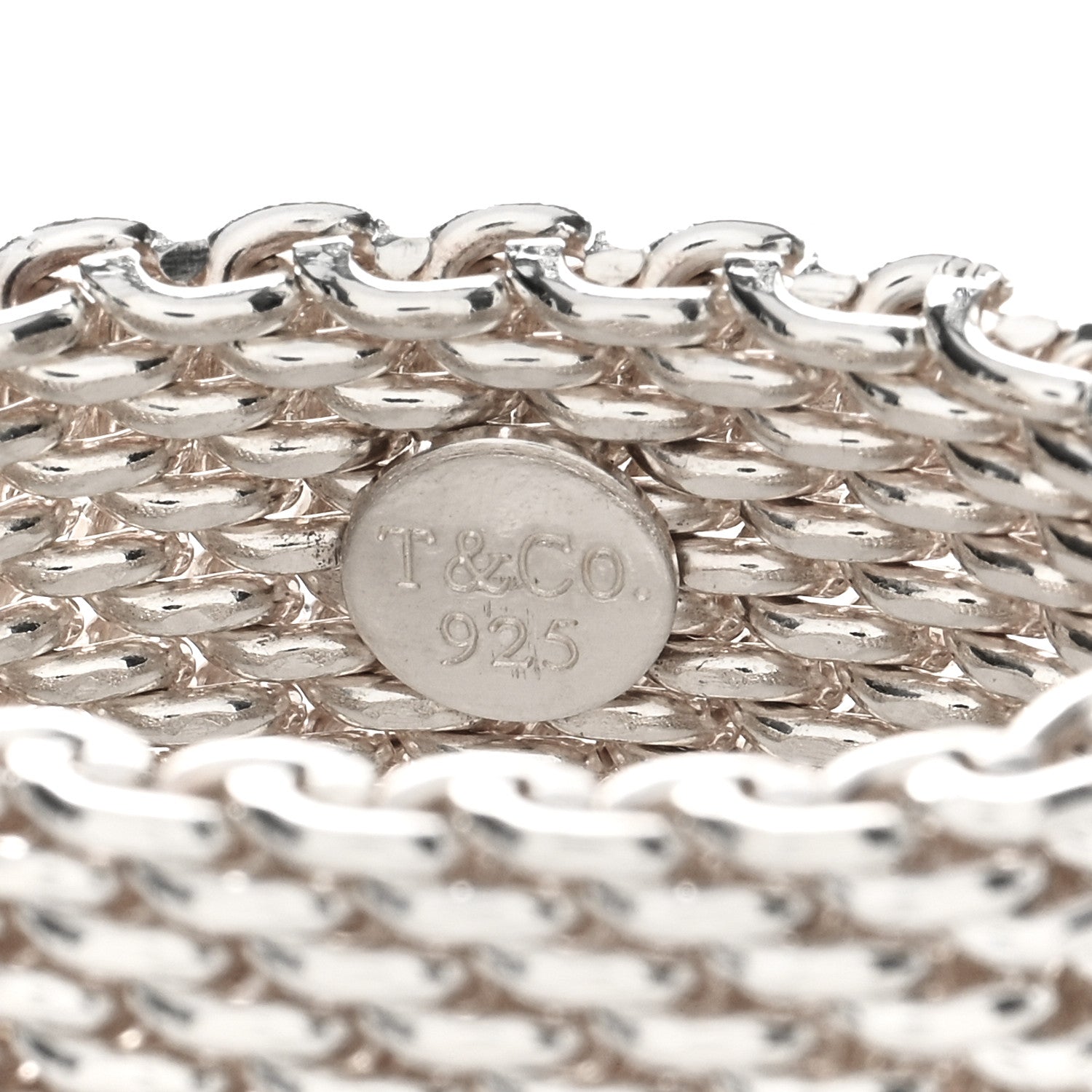 Tiffany Sterling Silver Somerset Mesh Ring 50 5.25 4 of 4