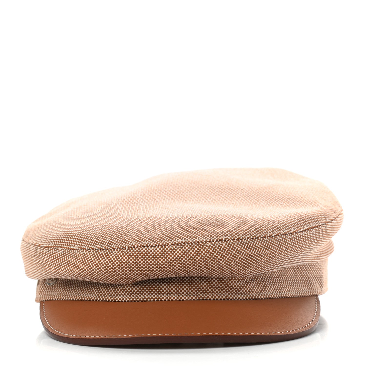 Hermes Cotton Silk Swift Clou de Selle Vauban Cap 58 Marron Alezan Gold 3 of 8