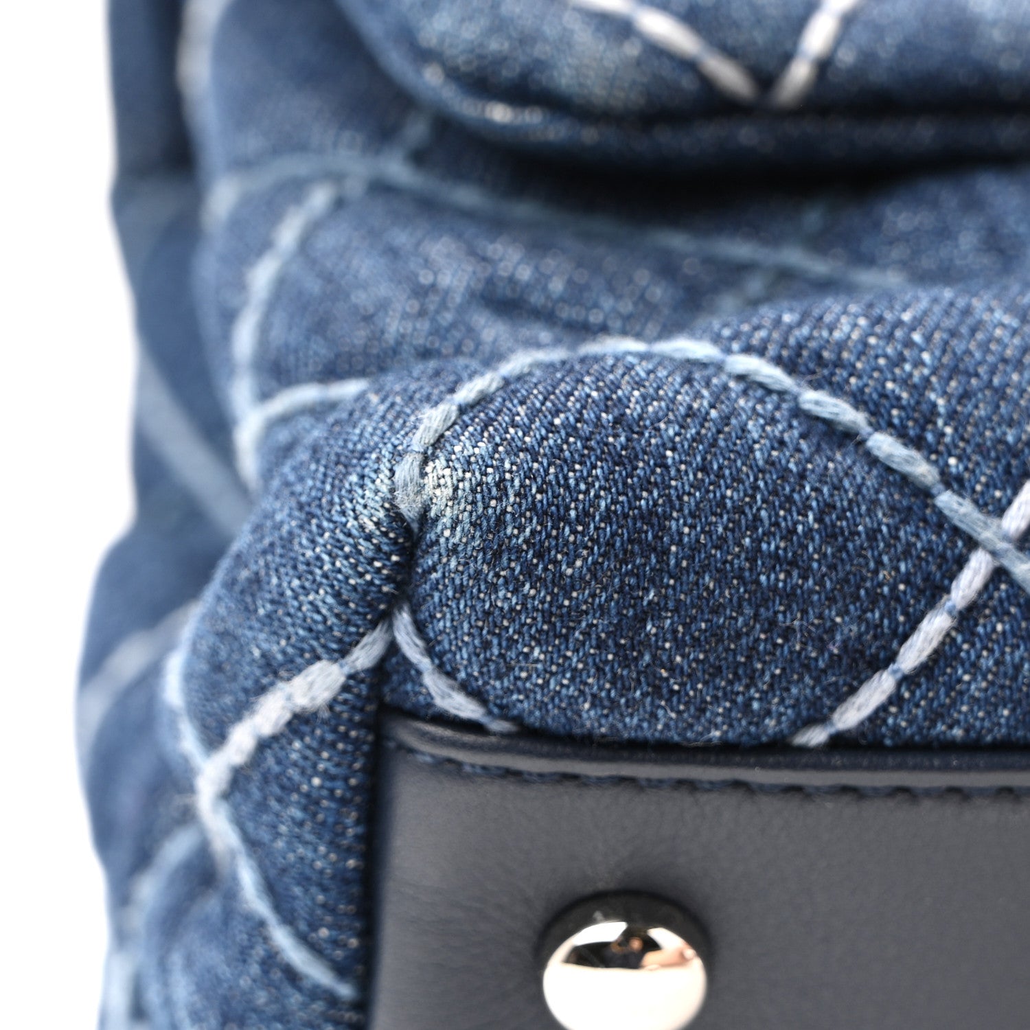 Chanel Denim Quilted Mini Coco Handle Flap Blue 32 of 40