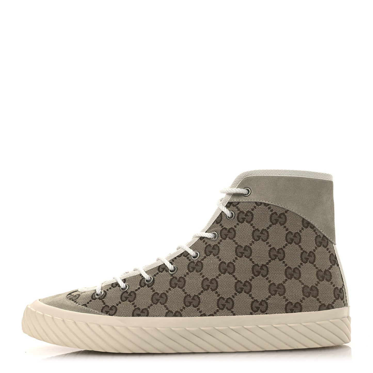 Monogram Suede Mens Tortuga High Top Sneakers 11 Beige Ebony Oatmeal Mystic White