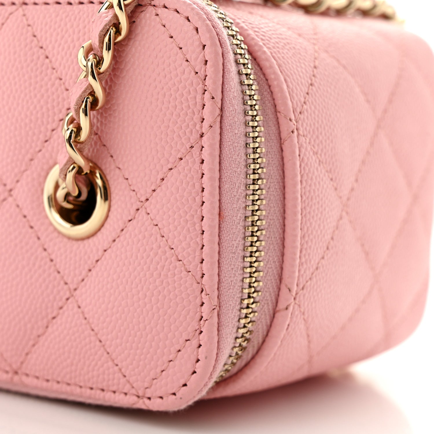 Chanel Caviar Quilted Small Vanity Case With Chain Pink 11 of 13