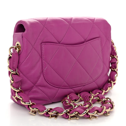 Chanel Lambskin Quilted Small Logo Strap Flap Purple 3 of 10