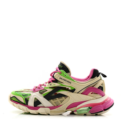 Balenciaga Rubber Mesh Bi-Color Womens Track.2 Open Sneakers 39 White Green Pink 1 of 9