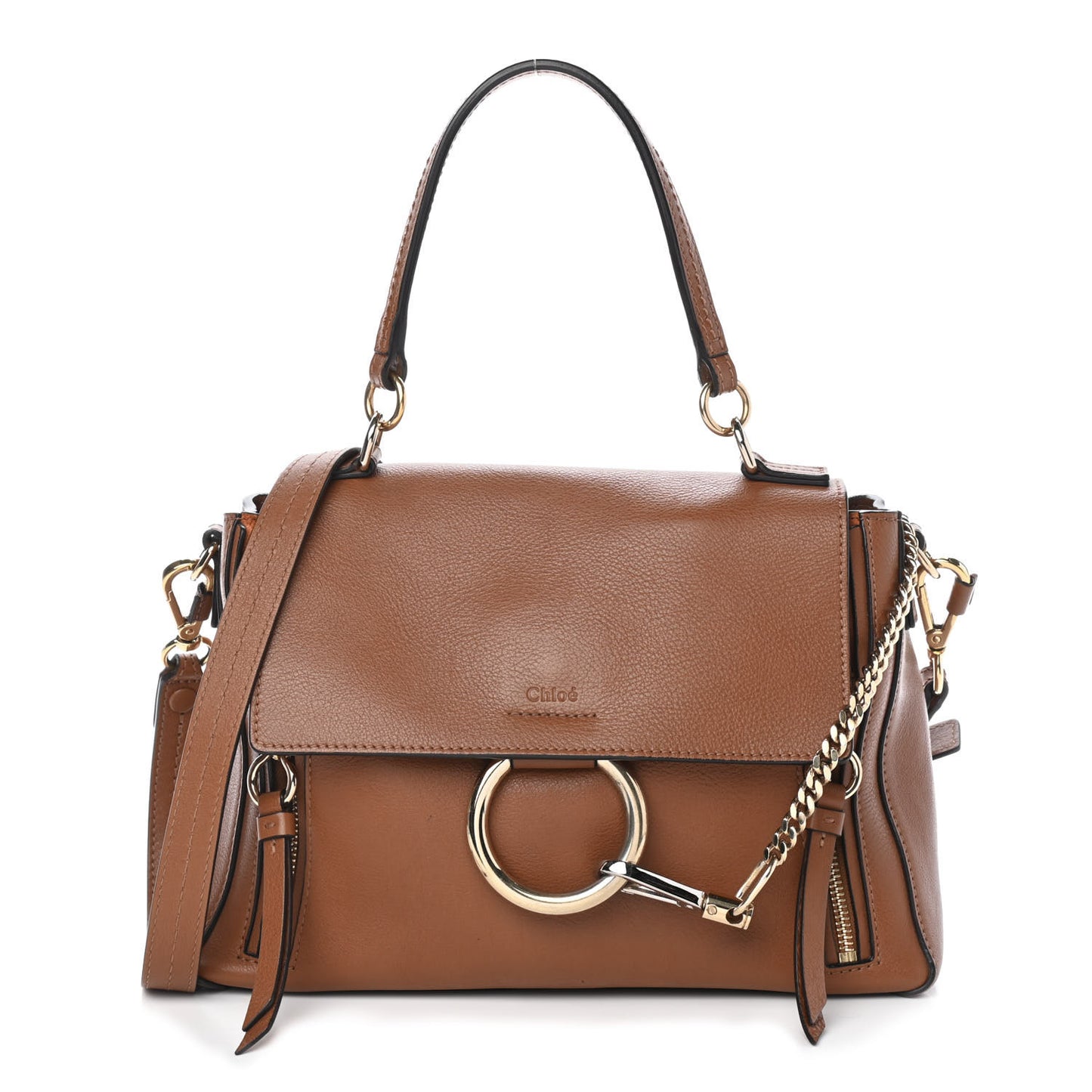 Calfskin Small Faye Day Shoulder Bag Tan