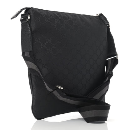Gucci Nylon Monogram Medium Flat Messenger Bag Black 3 of 9