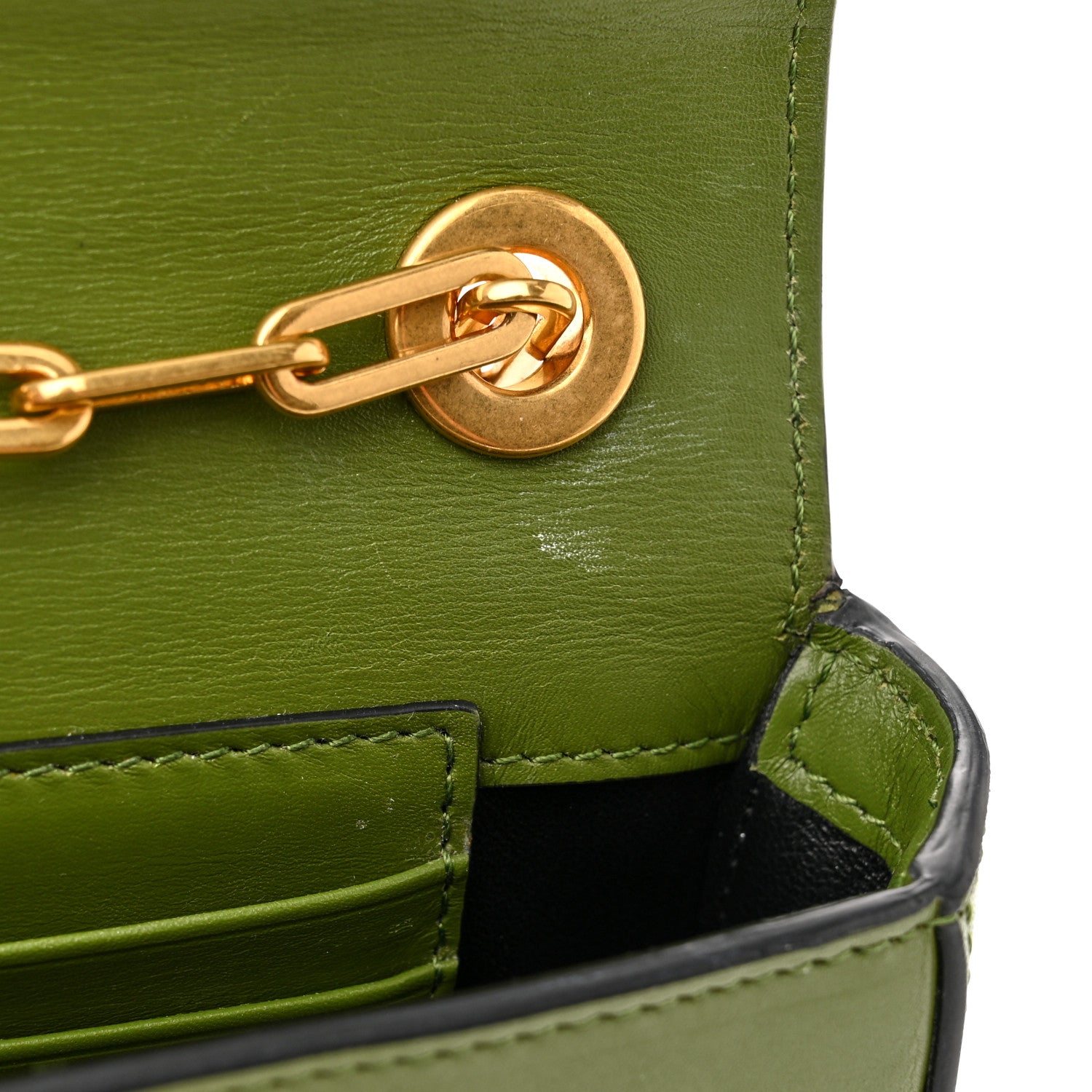 Valentino Garavani Calfskin Maison Gryphons Chain Shoulder Bag Green 10 of 11