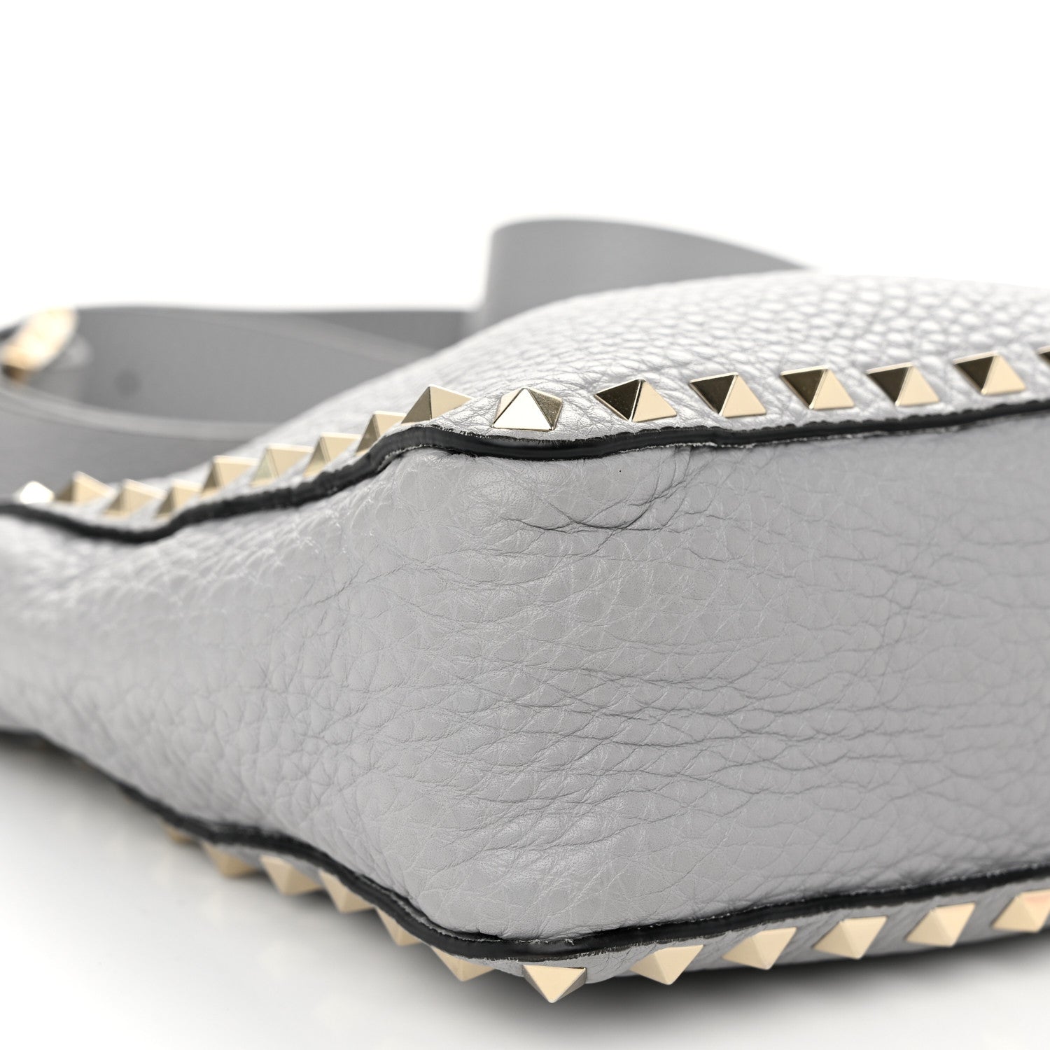 Valentino Garavani Pebbled Calfskin Mini Rockstud Flip-Lock Messenger Bag Pastel Grey 8 of 11