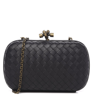 Bottega Veneta Nappa Intrecciato Chain Knot Clutch Black 1 of 8