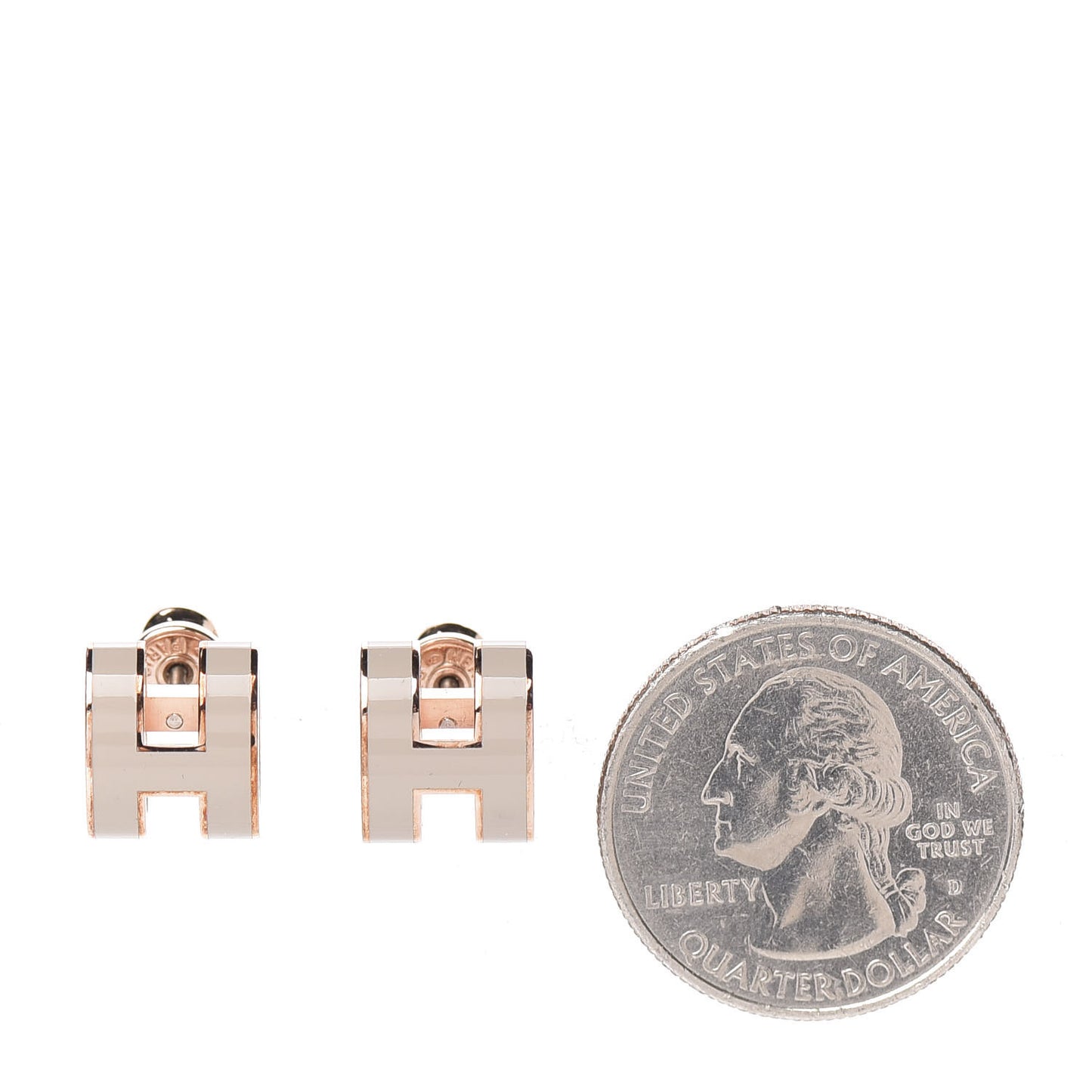 Rose Gold Lacquered Pop H Earrings Marron Glace