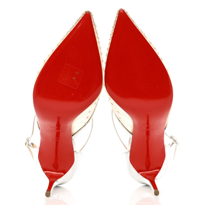Christian Louboutin Dentelle Jacquard Strass Twistissima 85 Pumps 39.5 Silver 5 of 11