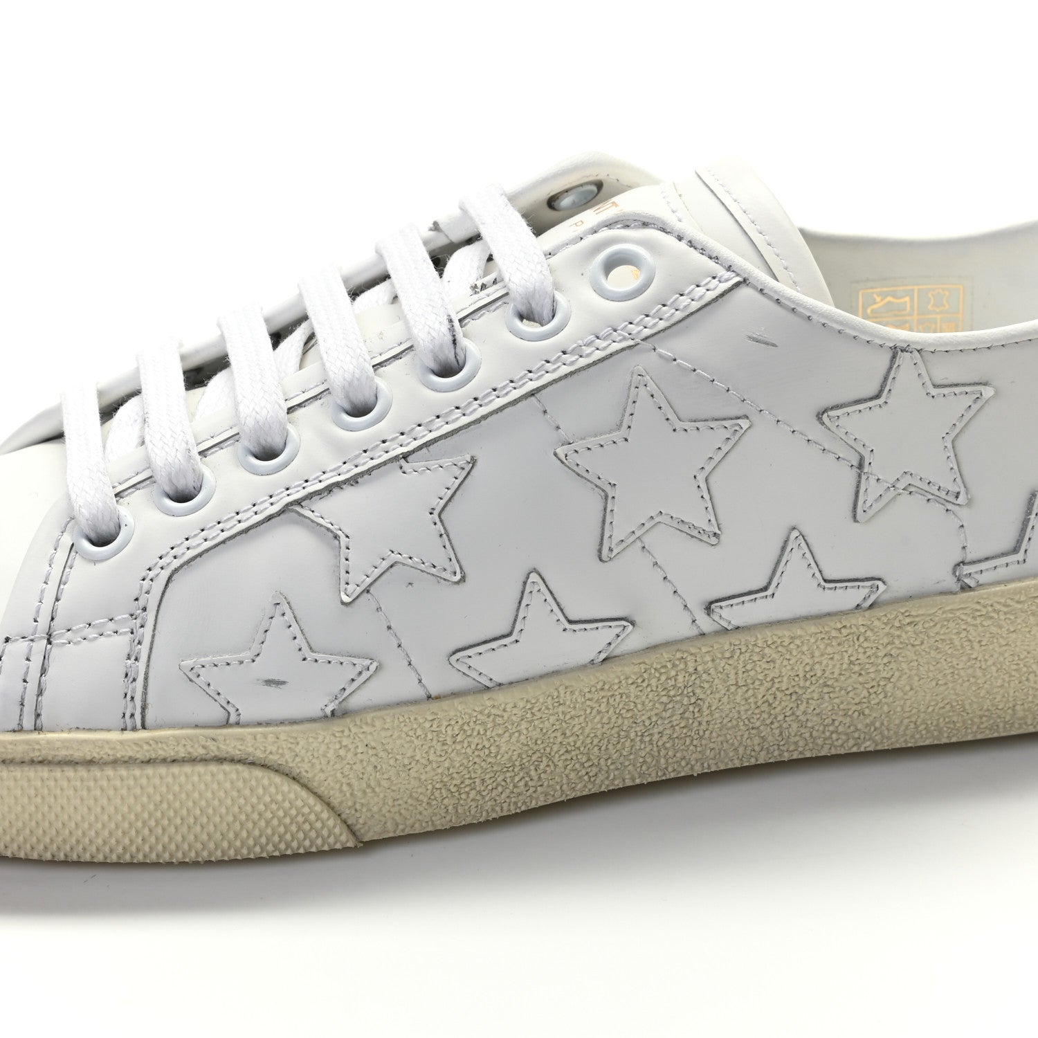 Saint Laurent Calfskin Star Court Sneakers 36.5 White 10 of 18