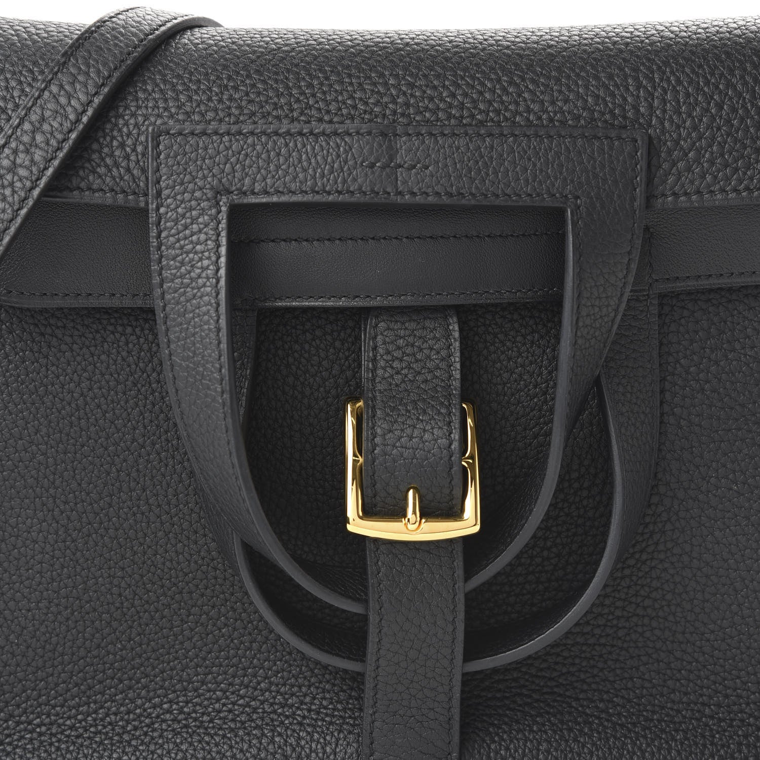 Hermes Taurillon Clemence Halzan 31 GM Black 10 of 11