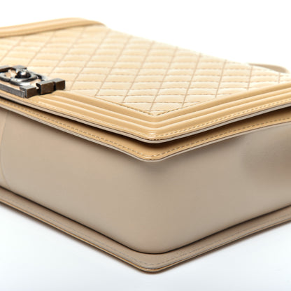 Chanel Patent Quilted Large Boy Flap Beige 7 of 11
