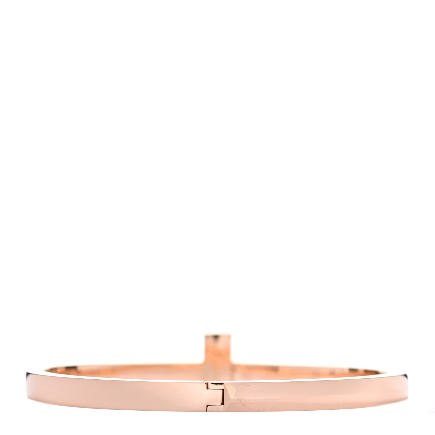 18K Rose Gold Wide T T1 Hinged Bangle Bracelet