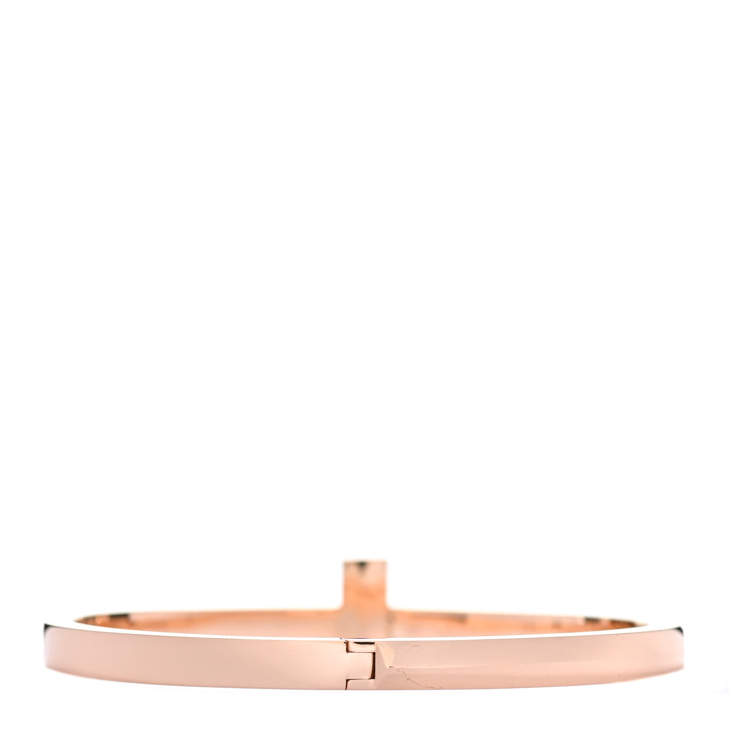 Tiffany 18K Rose Gold Wide T T1 Hinged Bangle Bracelet 2 of 4