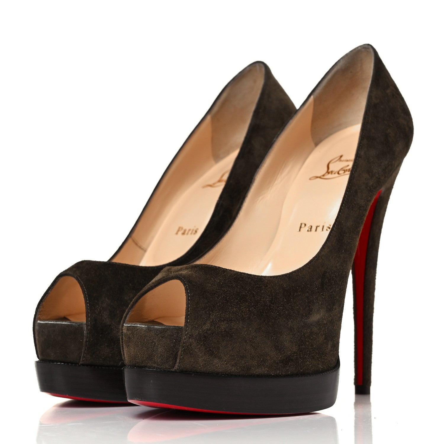 Christian Louboutin Suede Palais Royal Trepointe 140 Pumps 39 Bronze 3 of 8