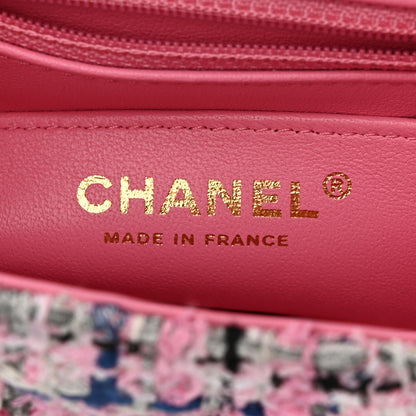 Chanel Tweed Quilted Mini Rectangular Flap Pink Multicolor 6 of 11