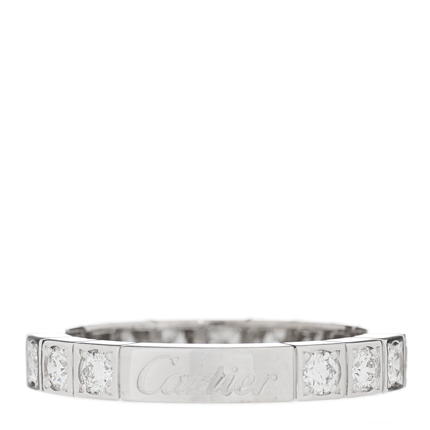 18K White Gold Diamond 3mm Lanieres Ring 51 5.75