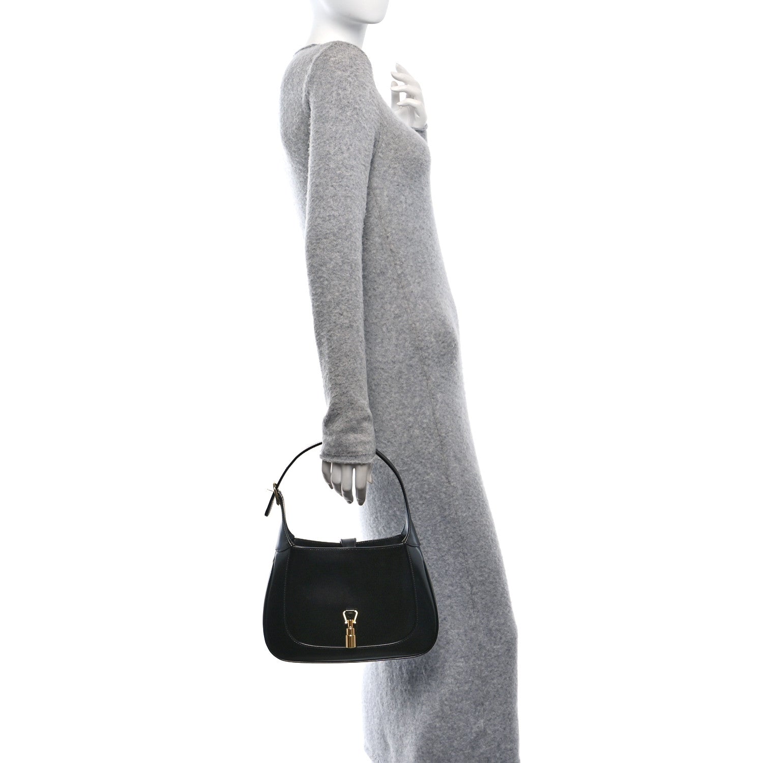 Gucci Boarded Dyana Lux Calfskin Small Jackie 1961 Hobo Black 2 of 10