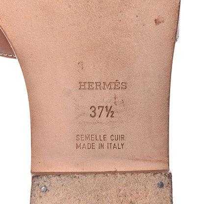 Hermes Box Calfskin Oran Sandals 37.5 Gold 8 of 14