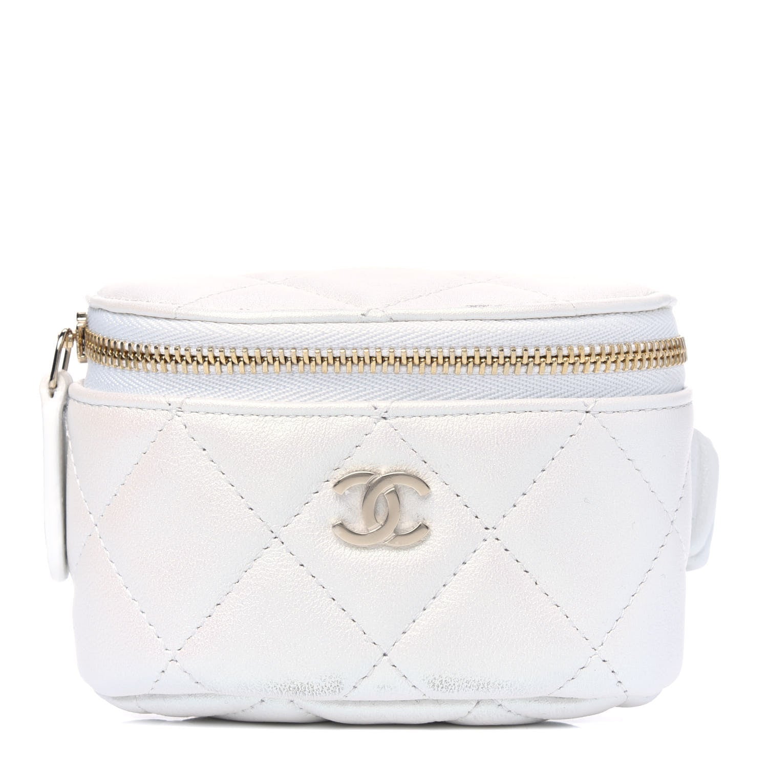 Chanel Iridescent Lambskin Quilted Arm Coin Purse Ivory 1 of 5