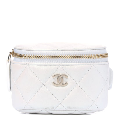 Chanel Iridescent Lambskin Quilted Arm Coin Purse Ivory 1 of 5