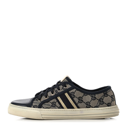 Gucci Monogram Web Sneakers 38.5 Navy Blue 1 of 8