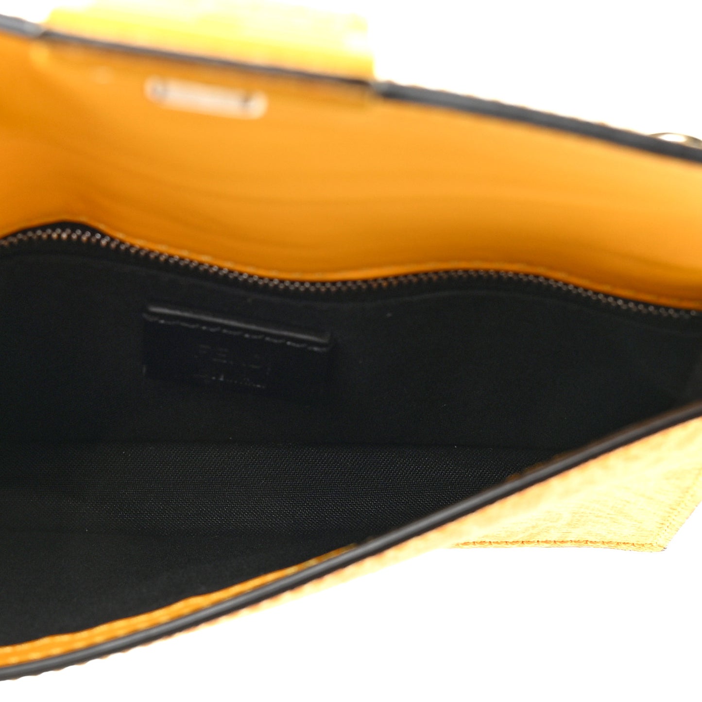 X SARAH COLEMAN Glazed Fabric Enamel Small FF Vertigo Baguette Belt Pouch Mimosa