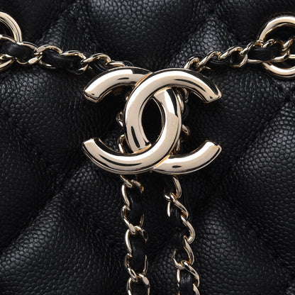 Chanel Caviar Quilted Rolled Up Bucket Drawstring Bag Black 4 of 4