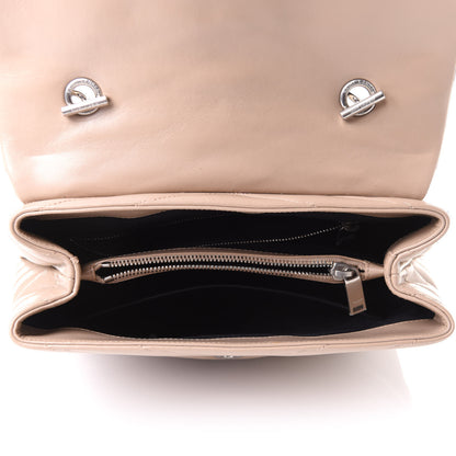 Saint Laurent Calfskin Y Quilted Monogram Medium Loulou Chain Satchel Nude Powder 7 of 11
