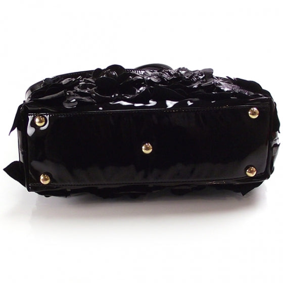 Patent Floral Bag Black