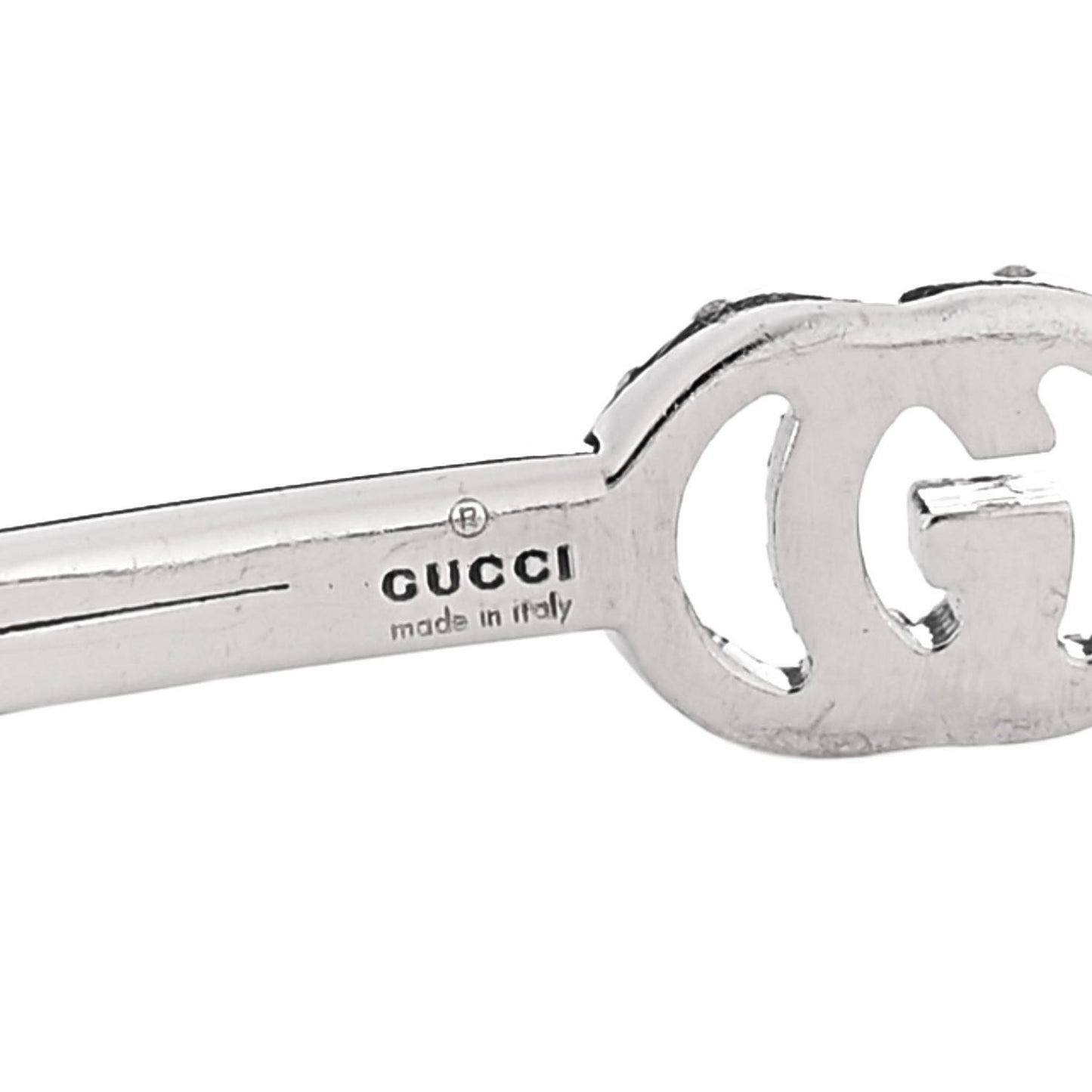 18K White Gold Diamond GG Running Cuff Bracelet