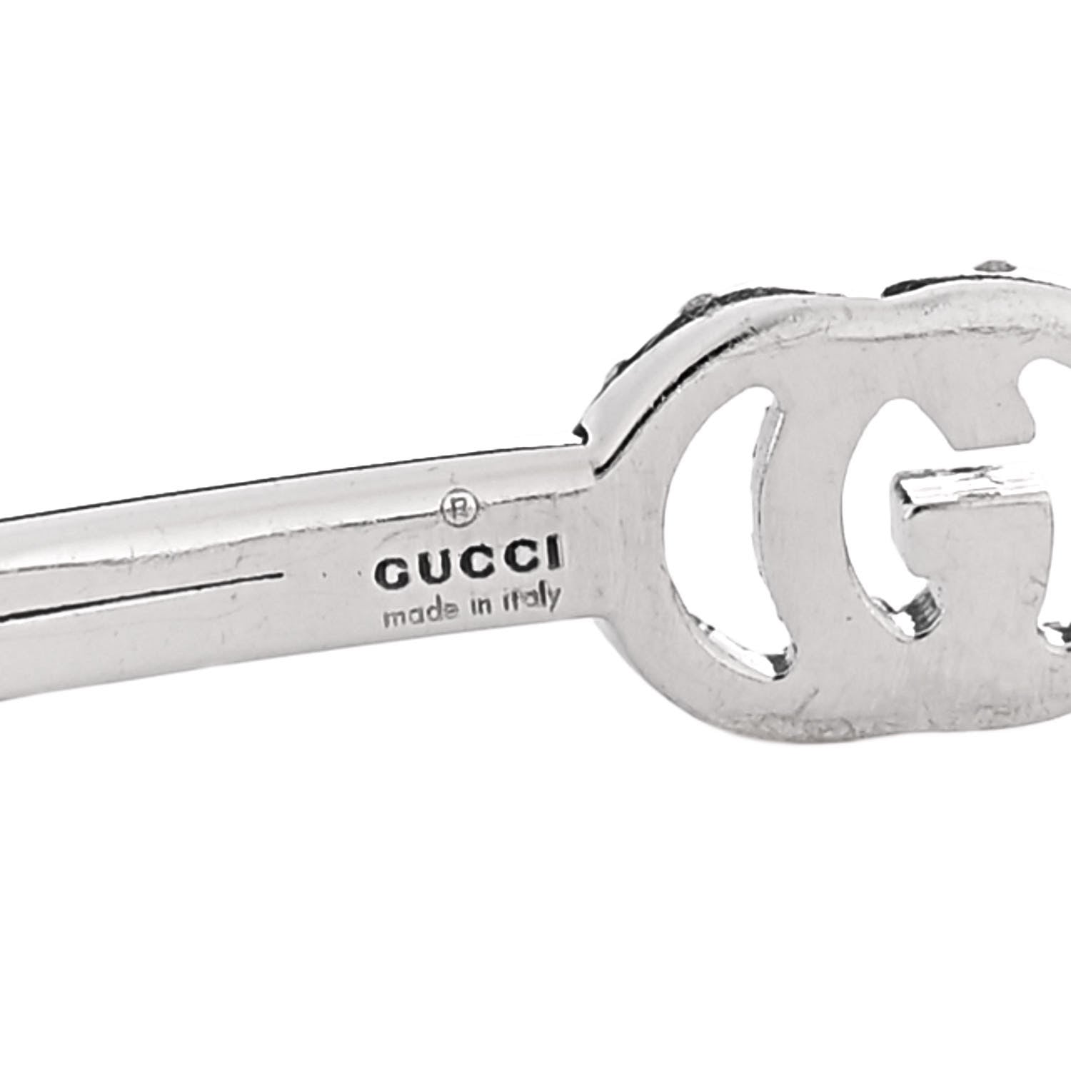 Gucci 18K White Gold Diamond GG Running Cuff Bracelet 3 of 4