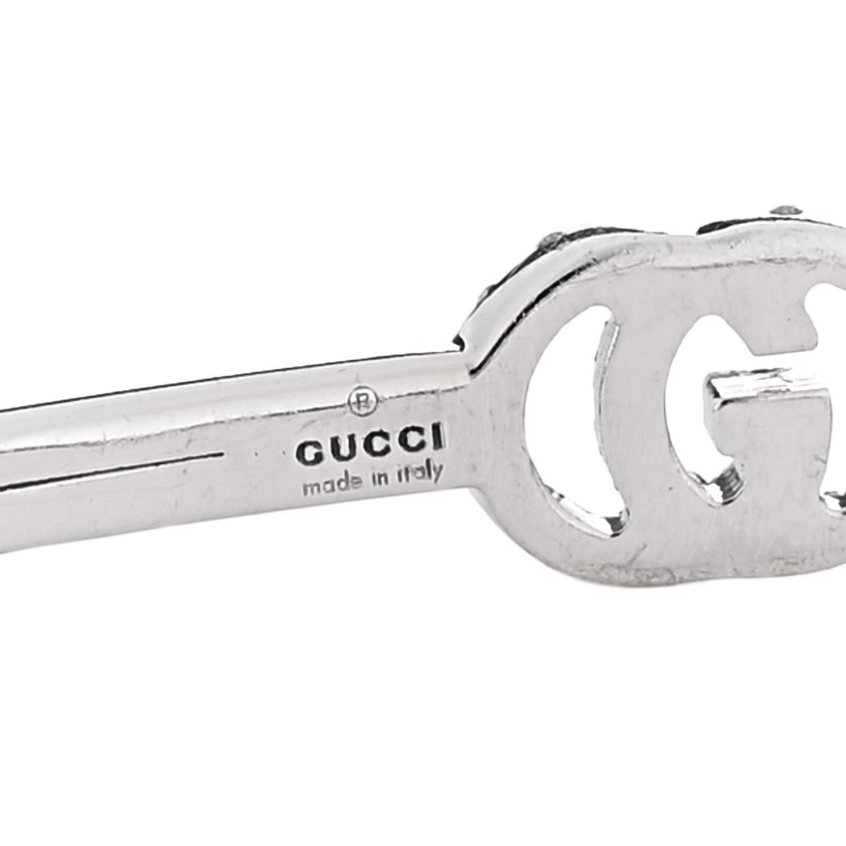 Gucci 18K White Gold Diamond GG Running Cuff Bracelet 3 of 4