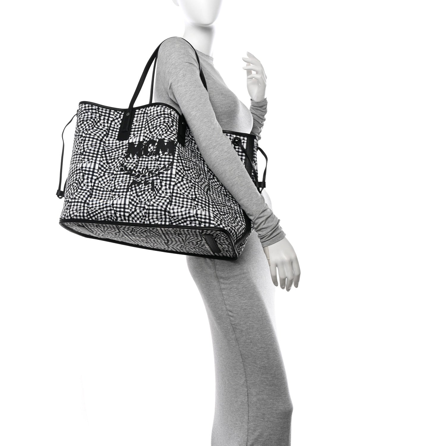 MCM Visetos Large Liz Reversible Shopper Tote Black 2 of 16