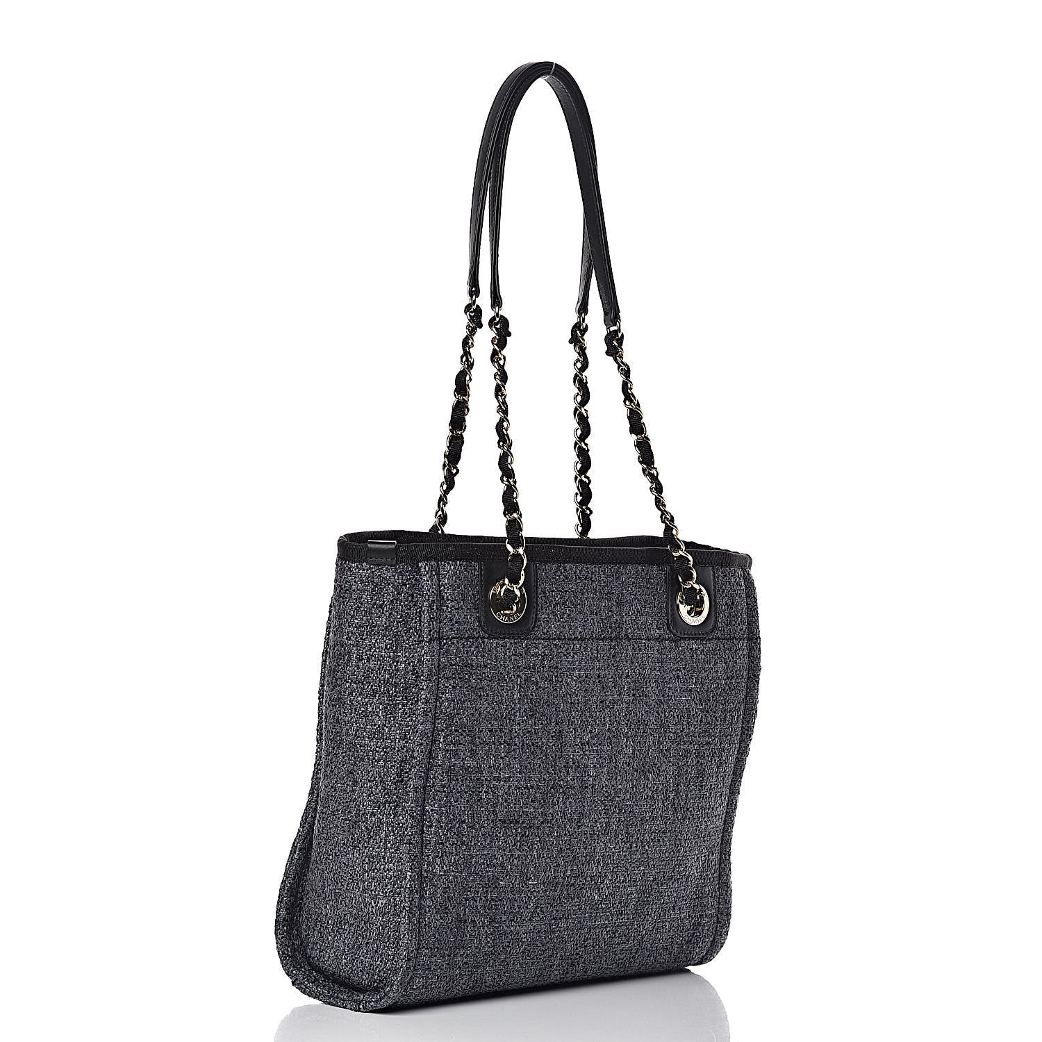 Chanel Woven Straw Raffia Mini Deauville Tote Black 3 of 16