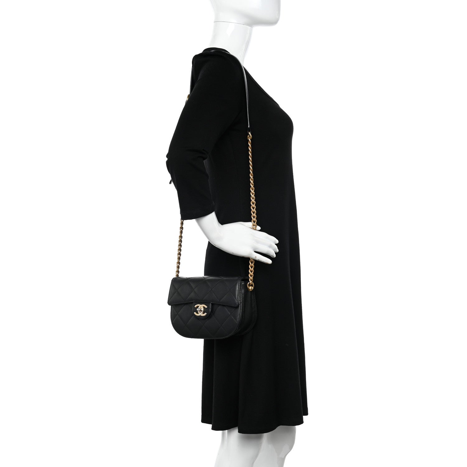 Chanel Caviar Quilted Moon Messenger Black 2 of 11