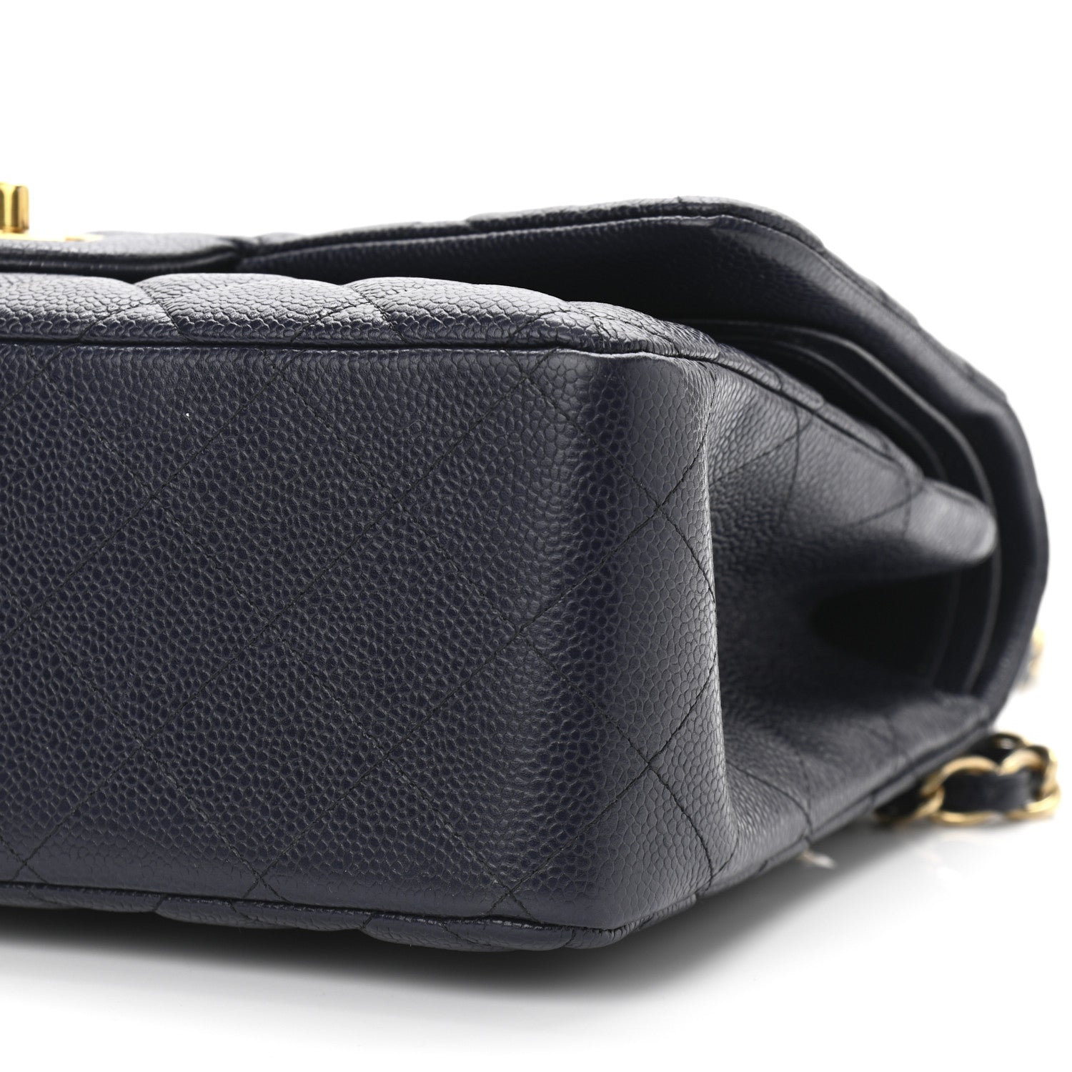Chanel Caviar Quilted Jumbo Double Flap Navy Blue 10 of 12