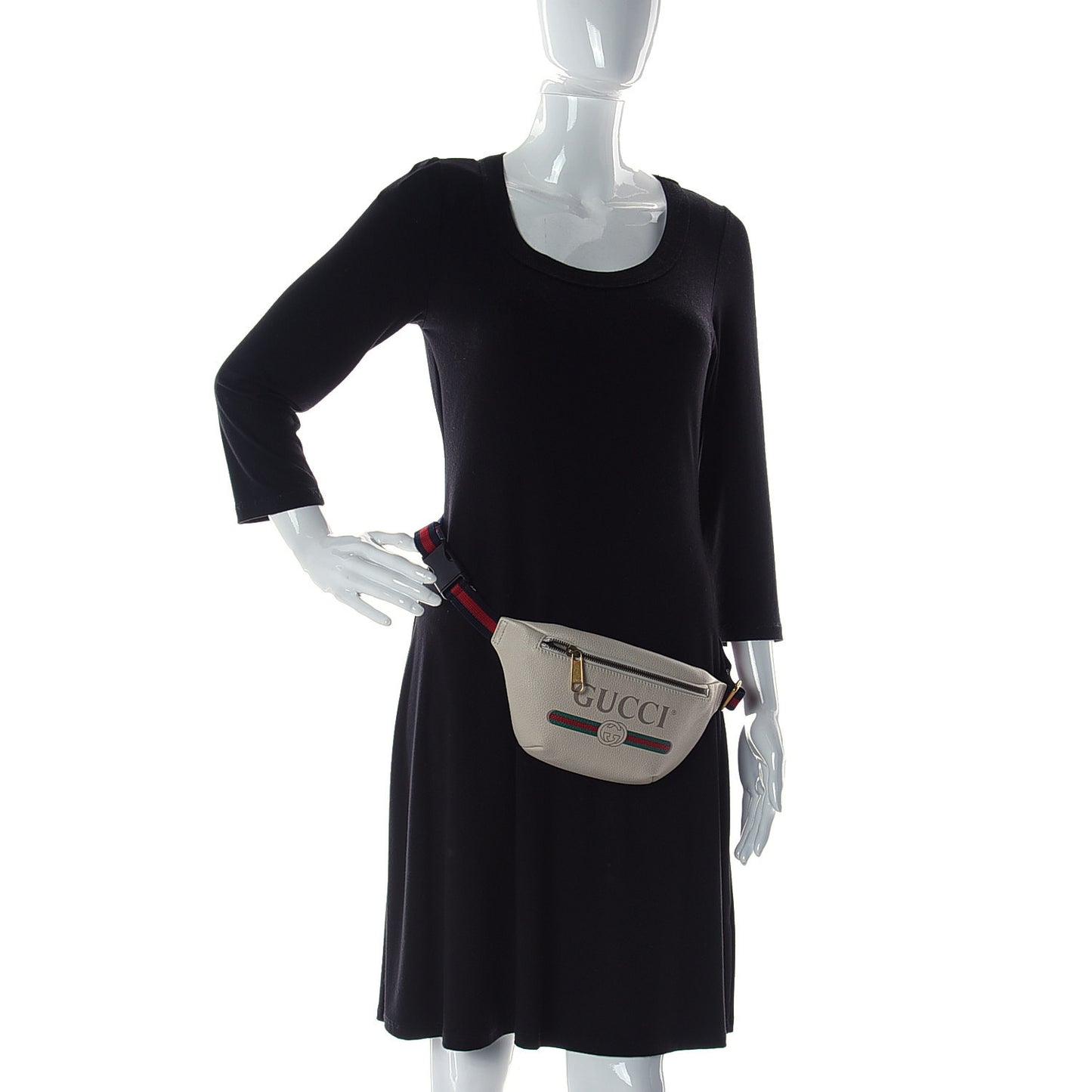 Grained Calfskin Small Logo Belt Bag White