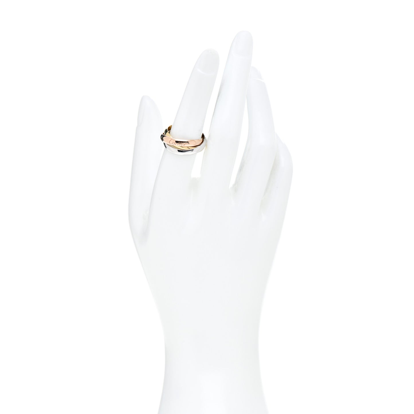 18K Pink Yellow White Gold Classic Trinity Ring 54 6.75