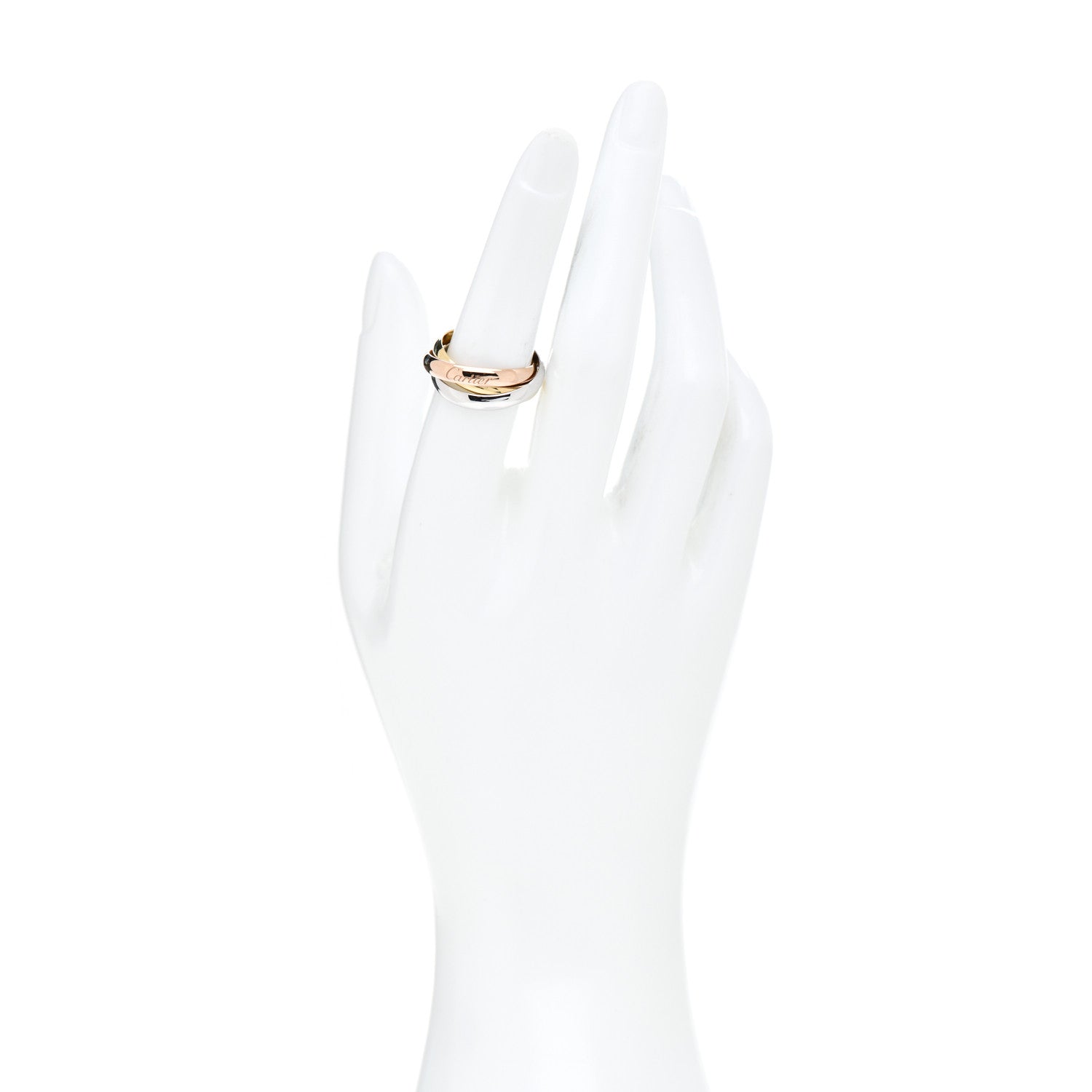 Cartier 18K Pink Yellow White Gold Classic Trinity Ring 54 6.75 2 of 5