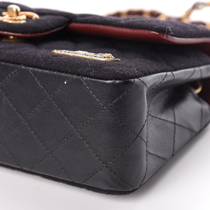 Chanel Felt Quilted Paris-Hamburg Charms Mini Rectangular Flap Black 11 of 12