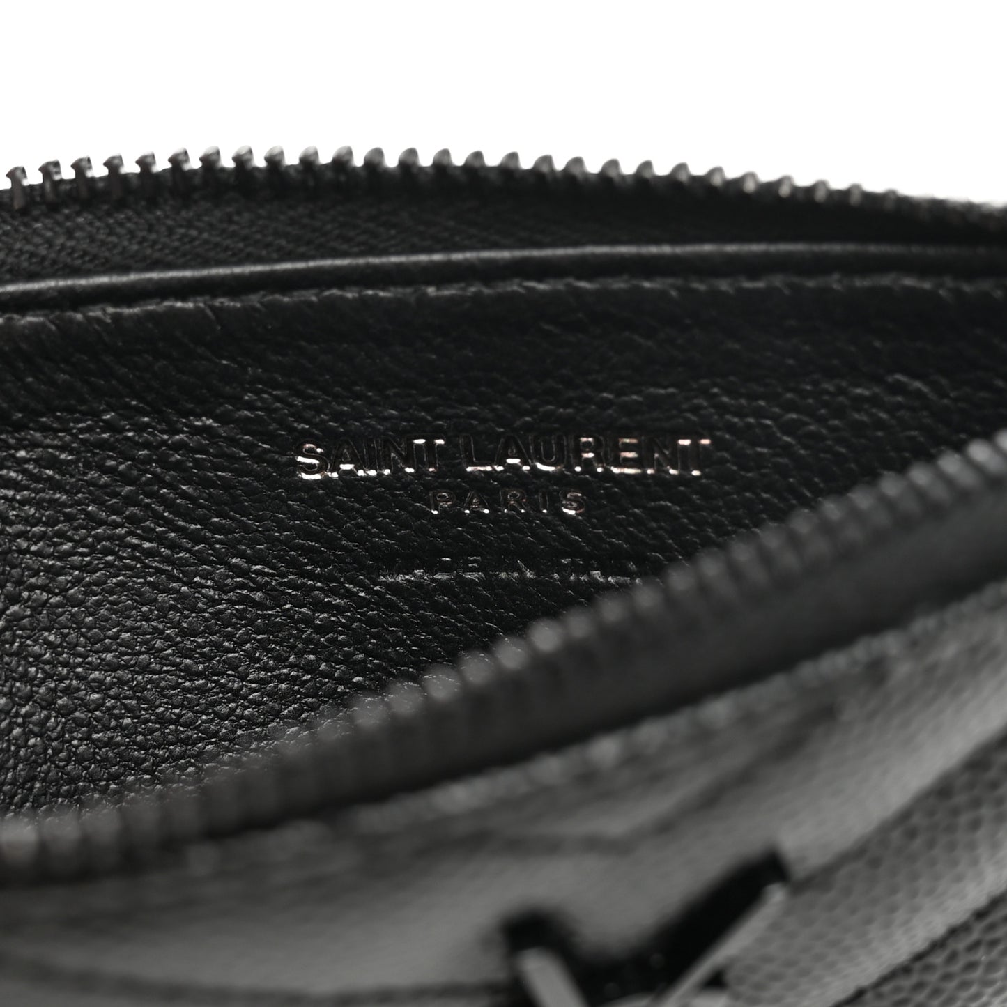 Grain De Poudre Matelasse Chevron Monogram Fragments Zippered Card Case Black