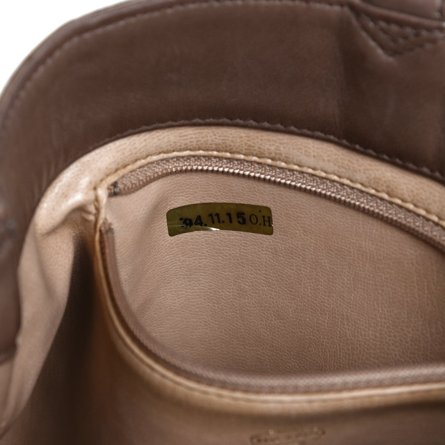 Lambskin CC Drawstring Shoulder Bag Dark Beige