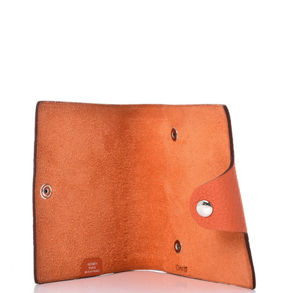 Hermes Taurillon Clemence Ulysse Mini Notebook Orange 5 of 9