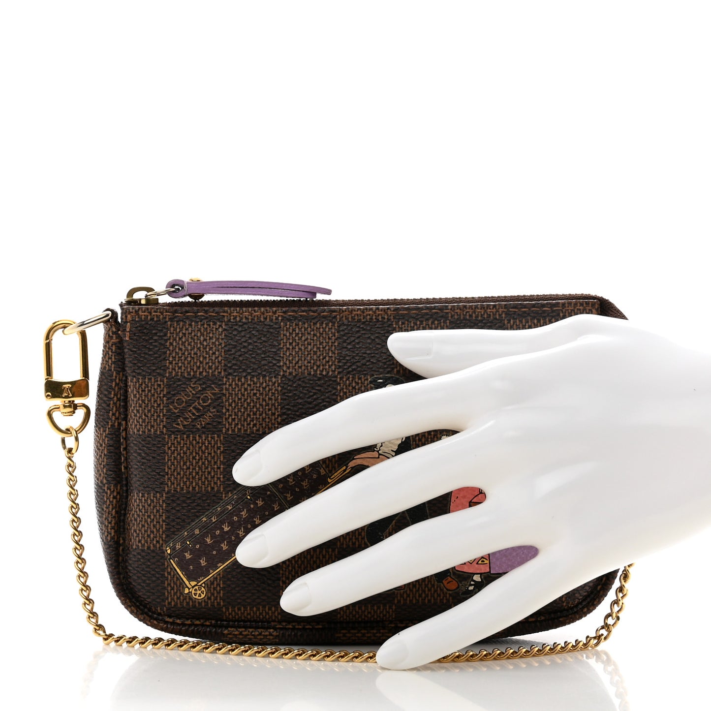 Damier Ebene Illustre Mini Pochette Accessories Violet