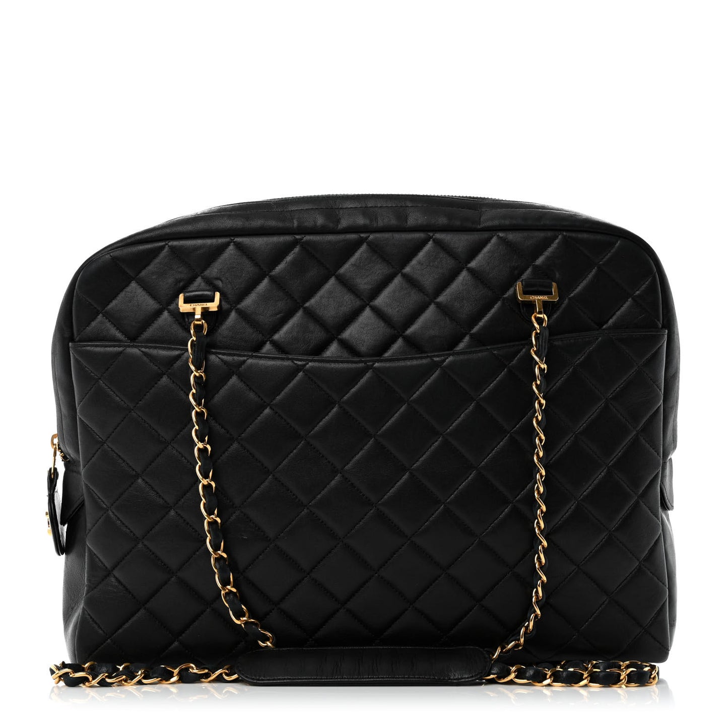 Lambskin Quilted Shoulder Bag Black