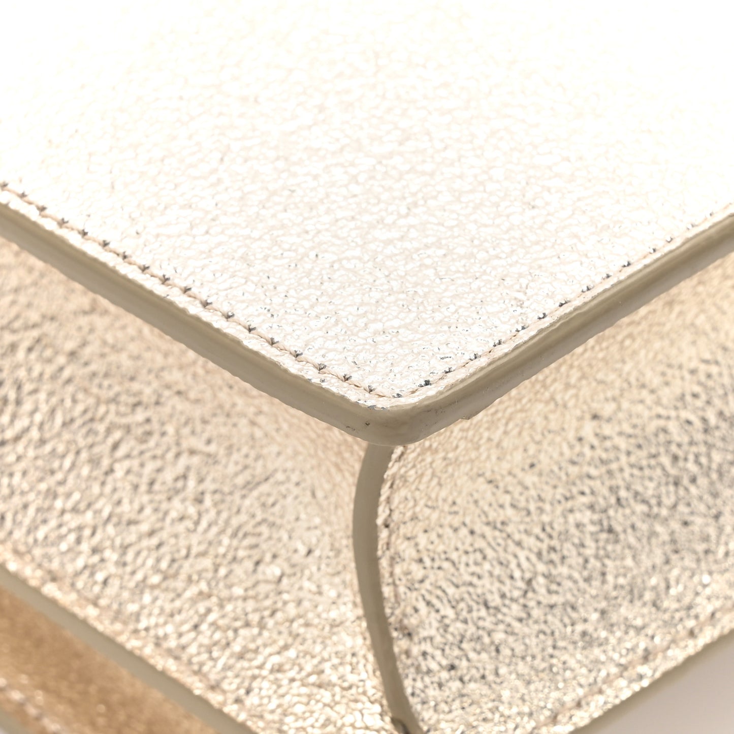 Metallic Crackled Calfskin Monogram Sunset Chain Wallet Gold