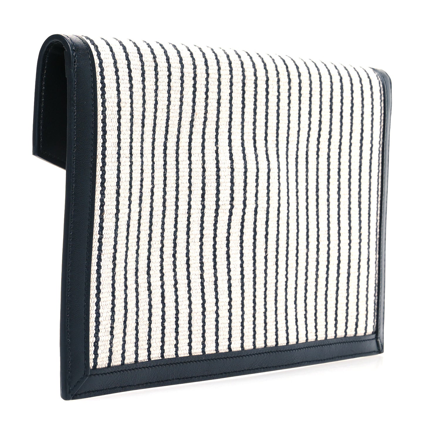 Canvas Striped Uptown Pouch Beige Black